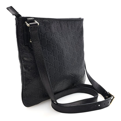 Gucci Guccissima Flat Messenger Bag Black 3 of 10