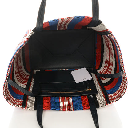 Celine Textile Striped Small Horizontal Cabas Phantom Navy Blue 5 of 7