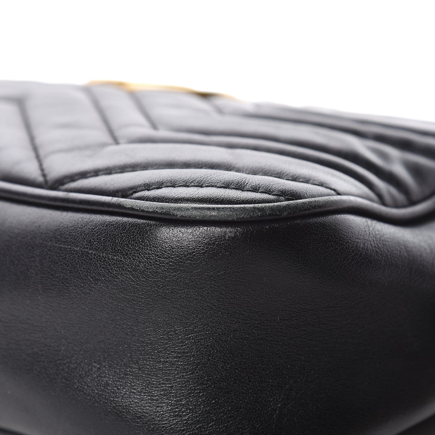 Calfskin Matelasse Small GG Marmont Chain Shoulder Bag Black