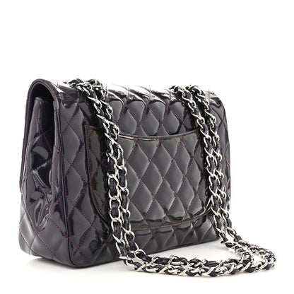 Chanel Patent Quilted Jumbo Single Flap Dark Purple 3 of 12