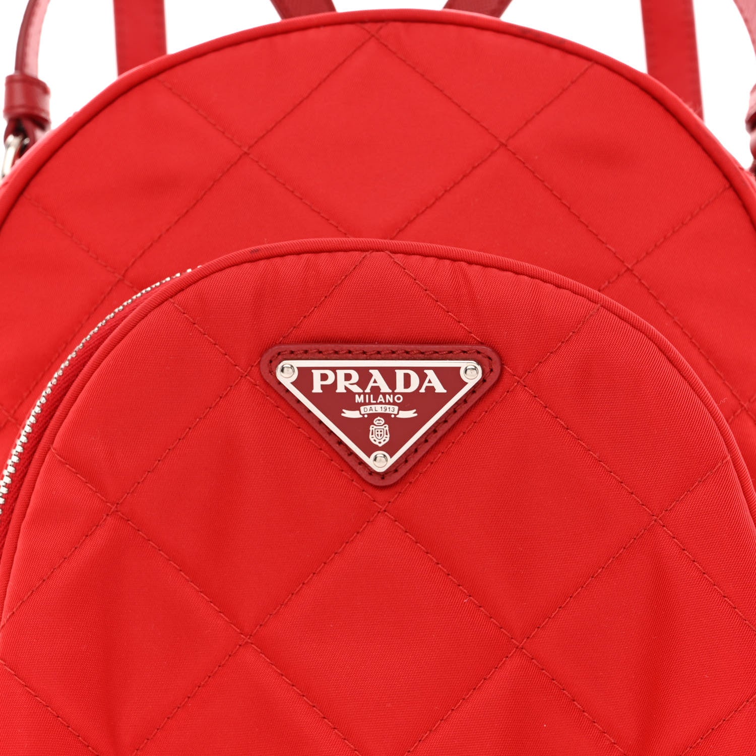Prada Nylon Tessuto Impuntu Quilted Backpack Rosso 10 of 14