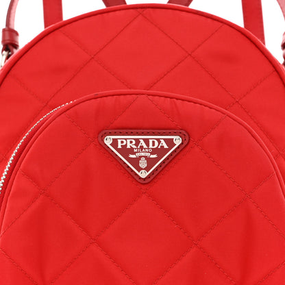 Prada Nylon Tessuto Impuntu Quilted Backpack Rosso 10 of 14