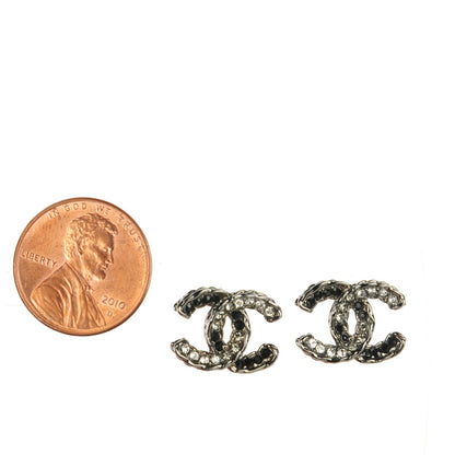 Chanel Crystal CC Earrings Ruthenium Black 2 of 5