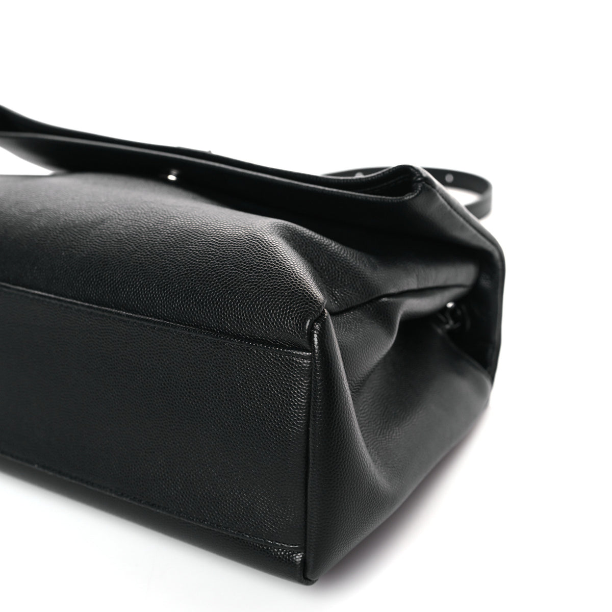 Saint Laurent Grain De Poudre Medium West Hollywood Monogram Fold-Over Black 9 of 9