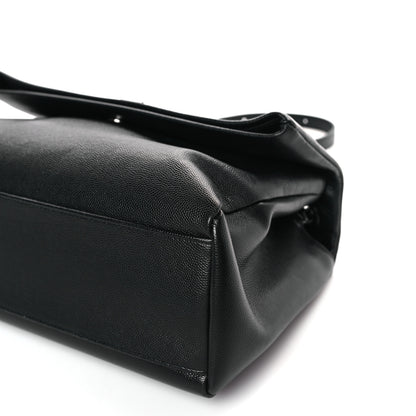 Saint Laurent Grain De Poudre Medium West Hollywood Monogram Fold-Over Black 9 of 9