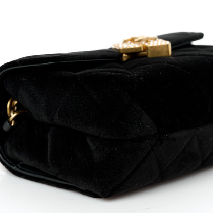 Chanel Velvet Strass Diamond Lock Flap Black 8 of 9