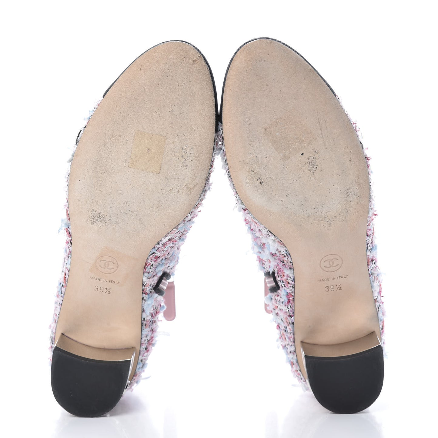 Tweed Cap Toe CC Short Boots 39.5 Pink Blue Black