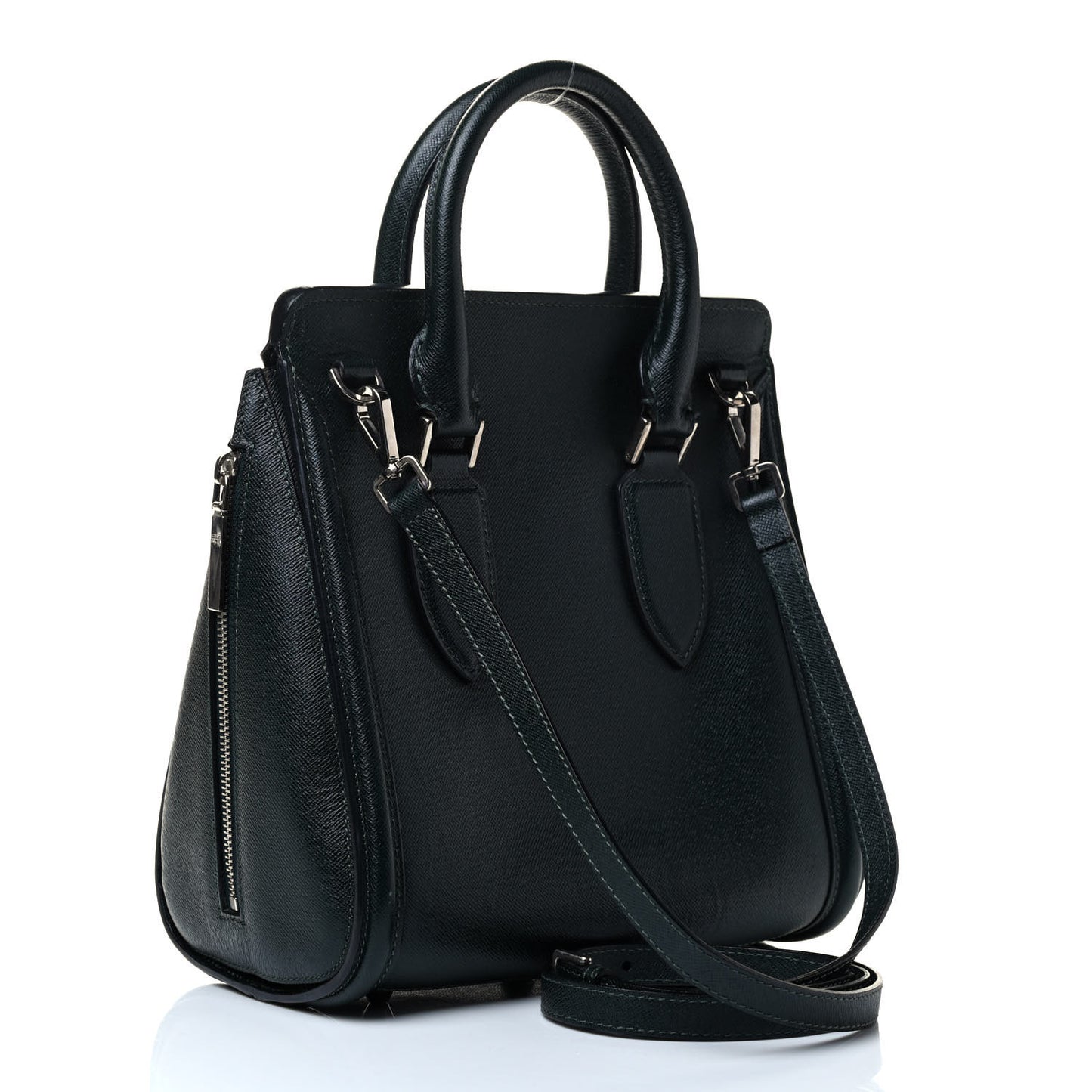 Grained Calfskin Large Heroine Black