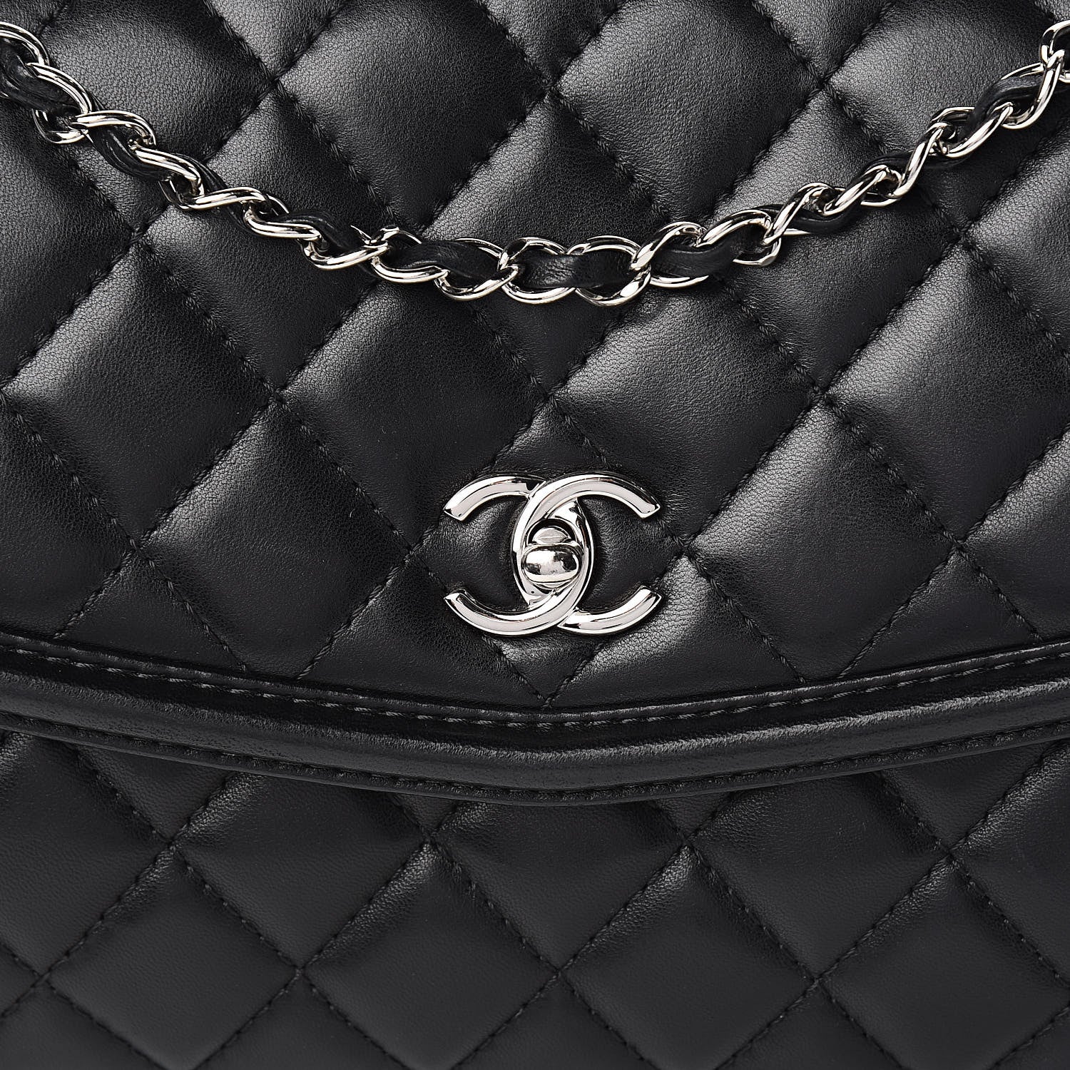 Chanel Lambskin Quilted Large Geometric Flap Black 12 of 17