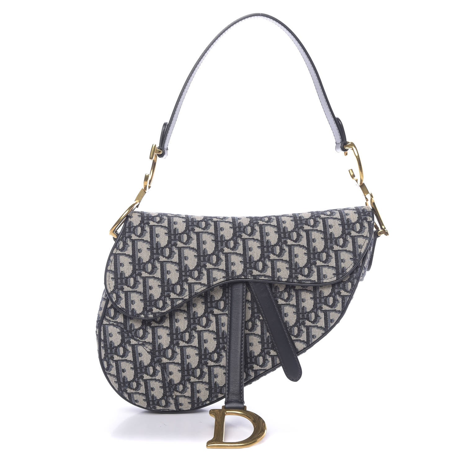 Christian Dior Oblique Saddle Bag Blue 1 of 11