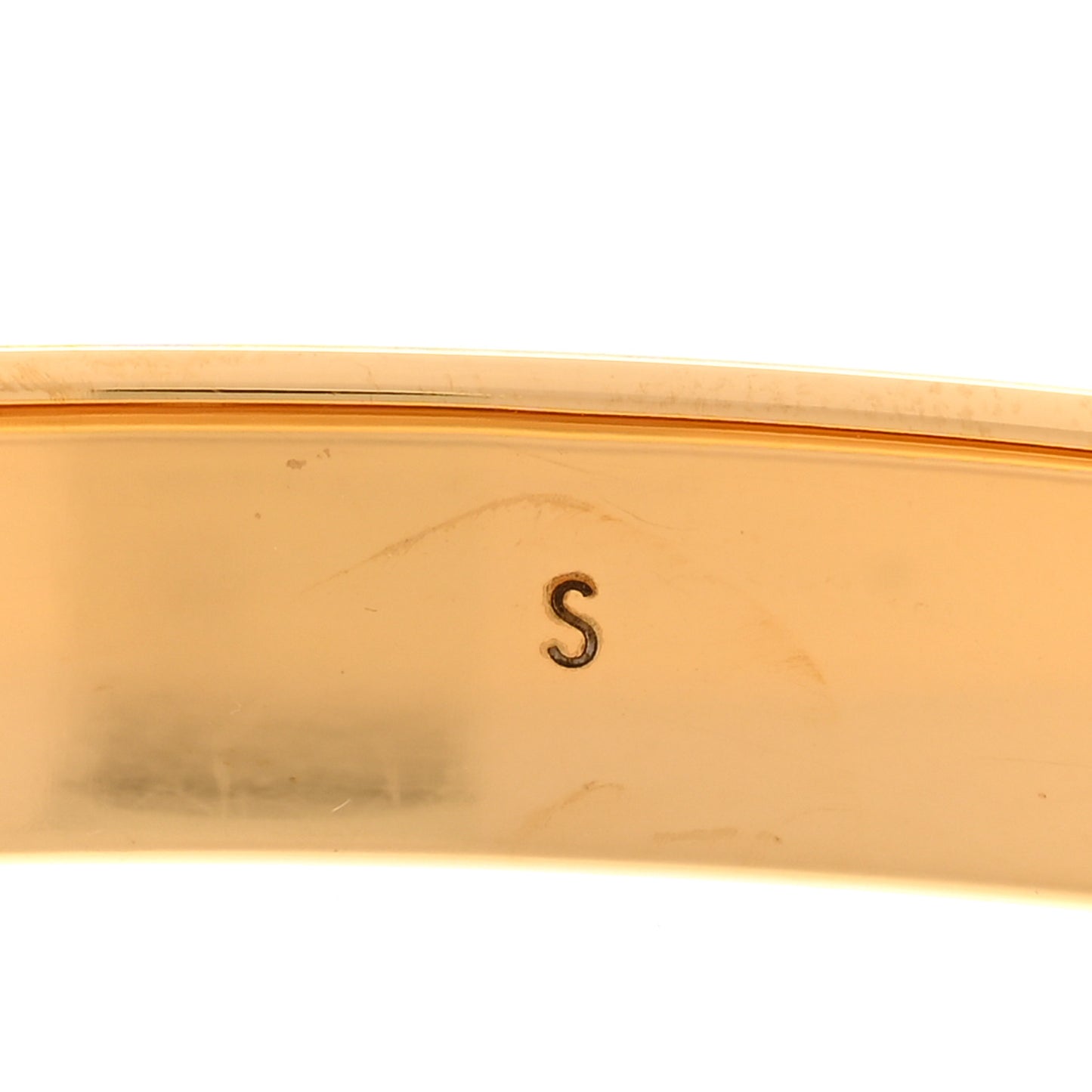 Brass Crystal Monogram Nanogram Strass Cuff S Gold