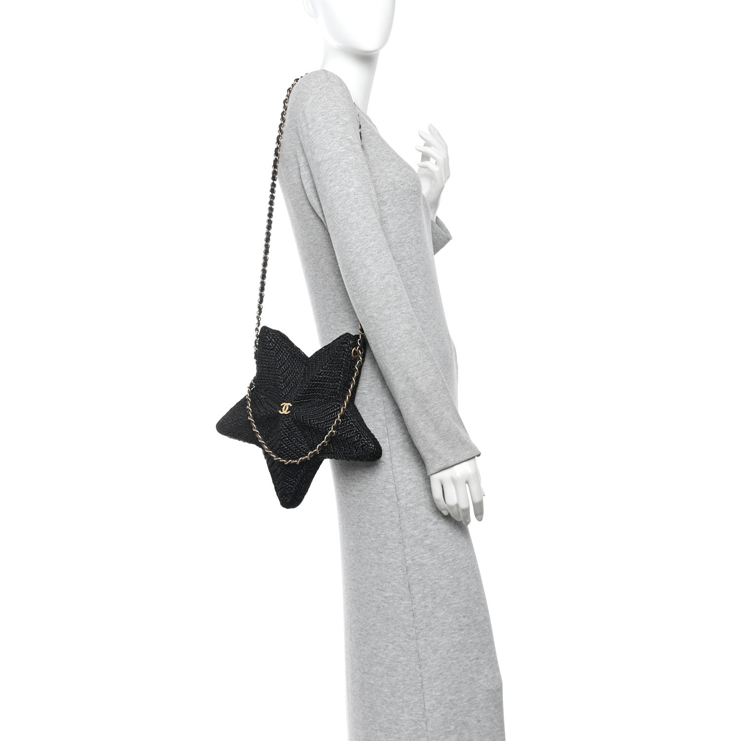 Chanel Raffia Star Coco Beach Bag Black 2 of 10