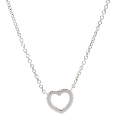 Tiffany 18K White Gold Diamond Metro Heart Pendant Necklace 4 of 6
