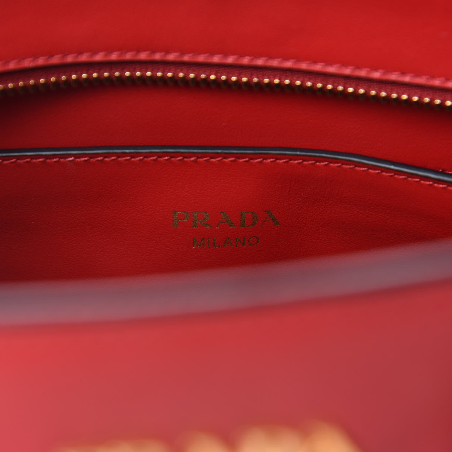 Prada Saffiano Soft Calfskin Small Zippered Tote Fuoco 8 of 10