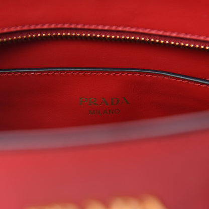 Prada Saffiano Soft Calfskin Small Zippered Tote Fuoco 8 of 10
