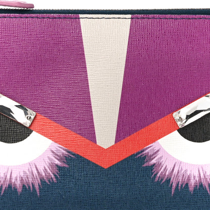 Fendi Vitello Elite Crystal Eye Monster Coin Pouch Key Case Cobalt Multicolor 8 of 12
