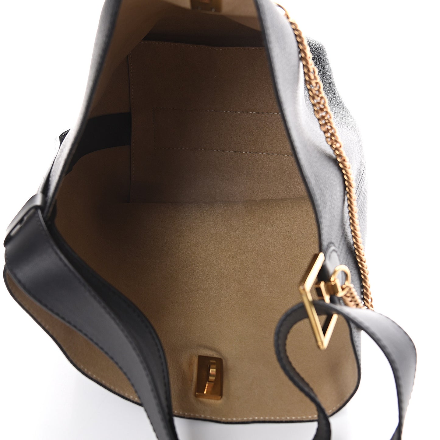 Grained Calfskin GV Bucket Bag Black