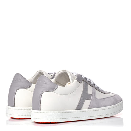 Hermes Epsom Suede Boomerang Sneakers 40 White Gris 4 of 10