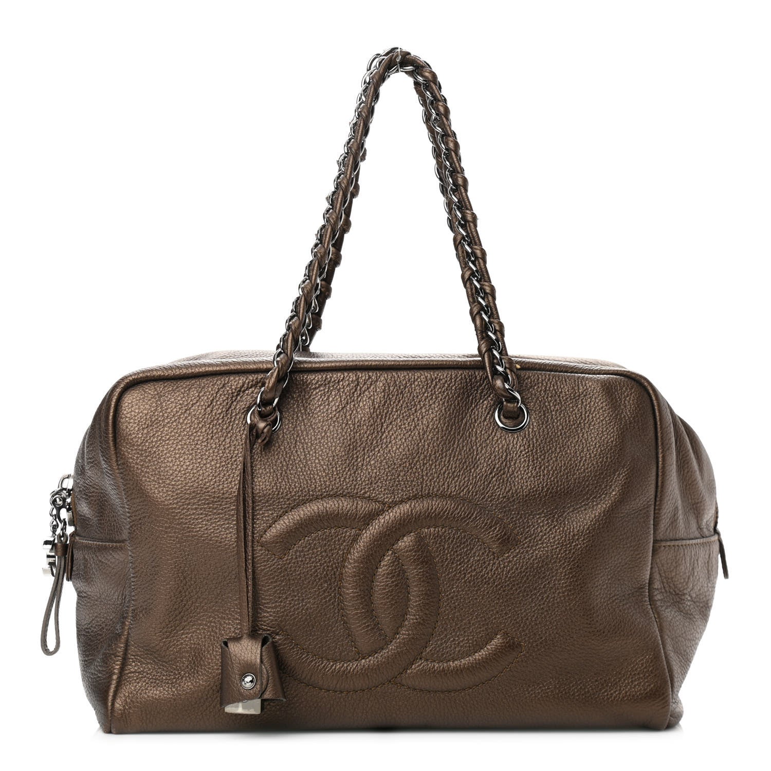 Chanel Metallic Deerskin Large Luxe Ligne Bowler Bronze 1 of 10