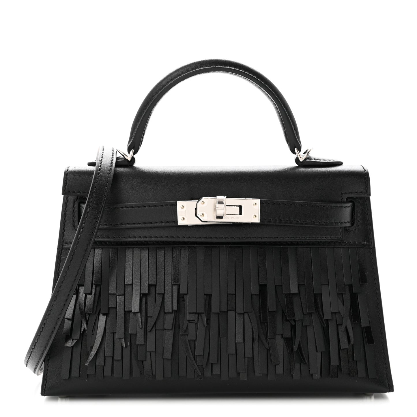 Tadelakt Sombrero Box Pampilles Mini Kelly Sellier 20 Black