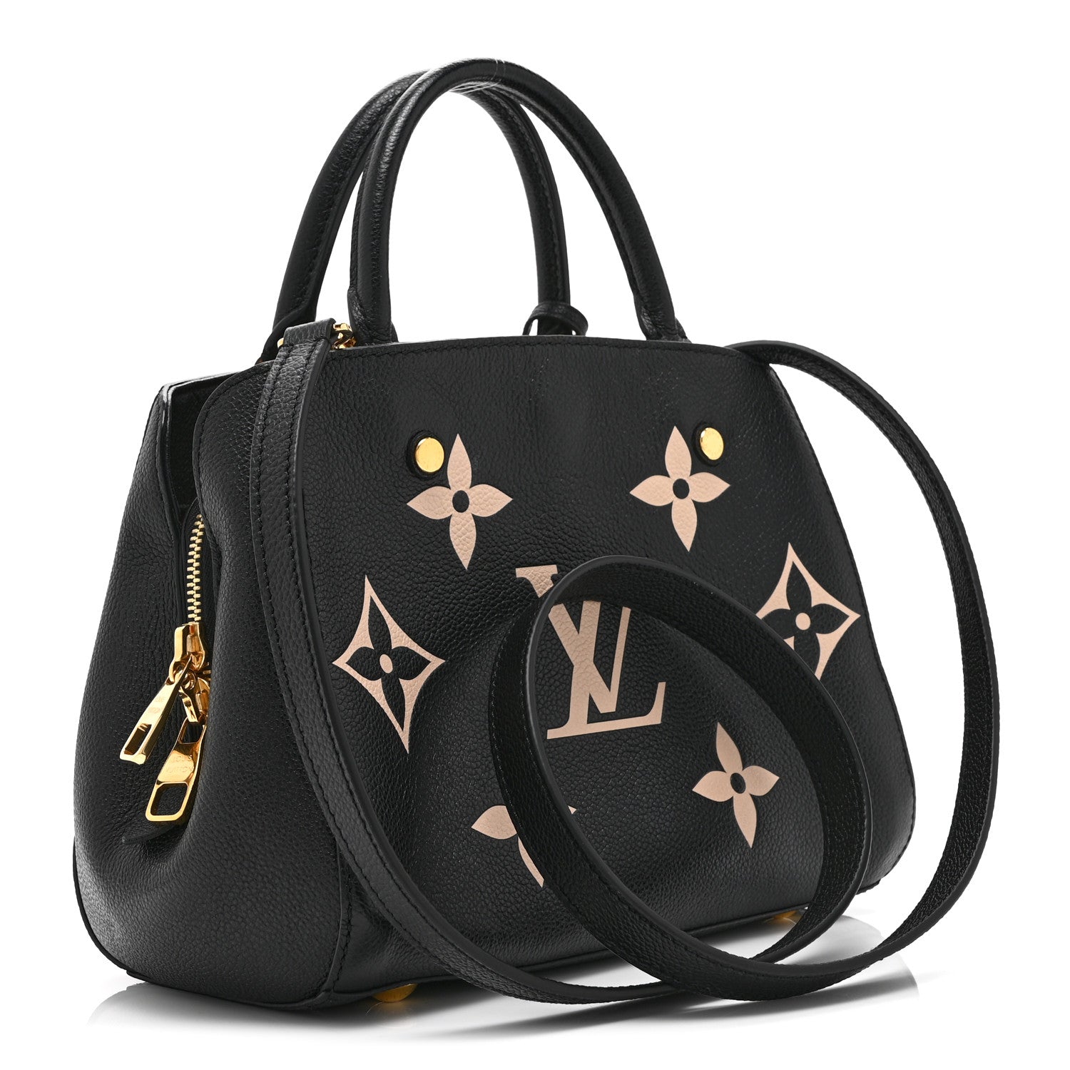 Louis Vuitton Empreinte Monogram Giant Montaigne BB Black Beige 3 of 9