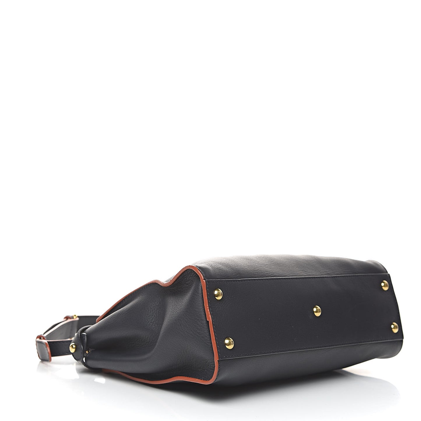 Vitello Seta Burro Medium Peekaboo Iconic Satchel Blue Notte Plaster