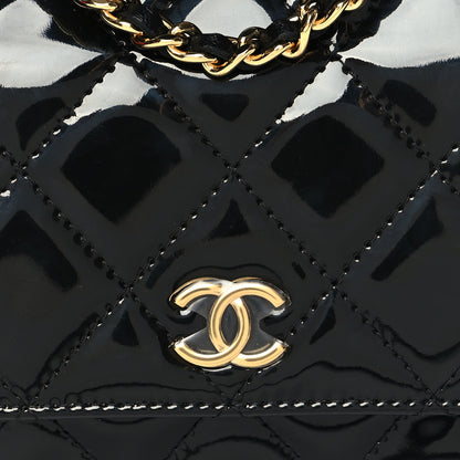 Chanel Patent Quilted Frame Clutch Flap With Chain Black 9 of 11