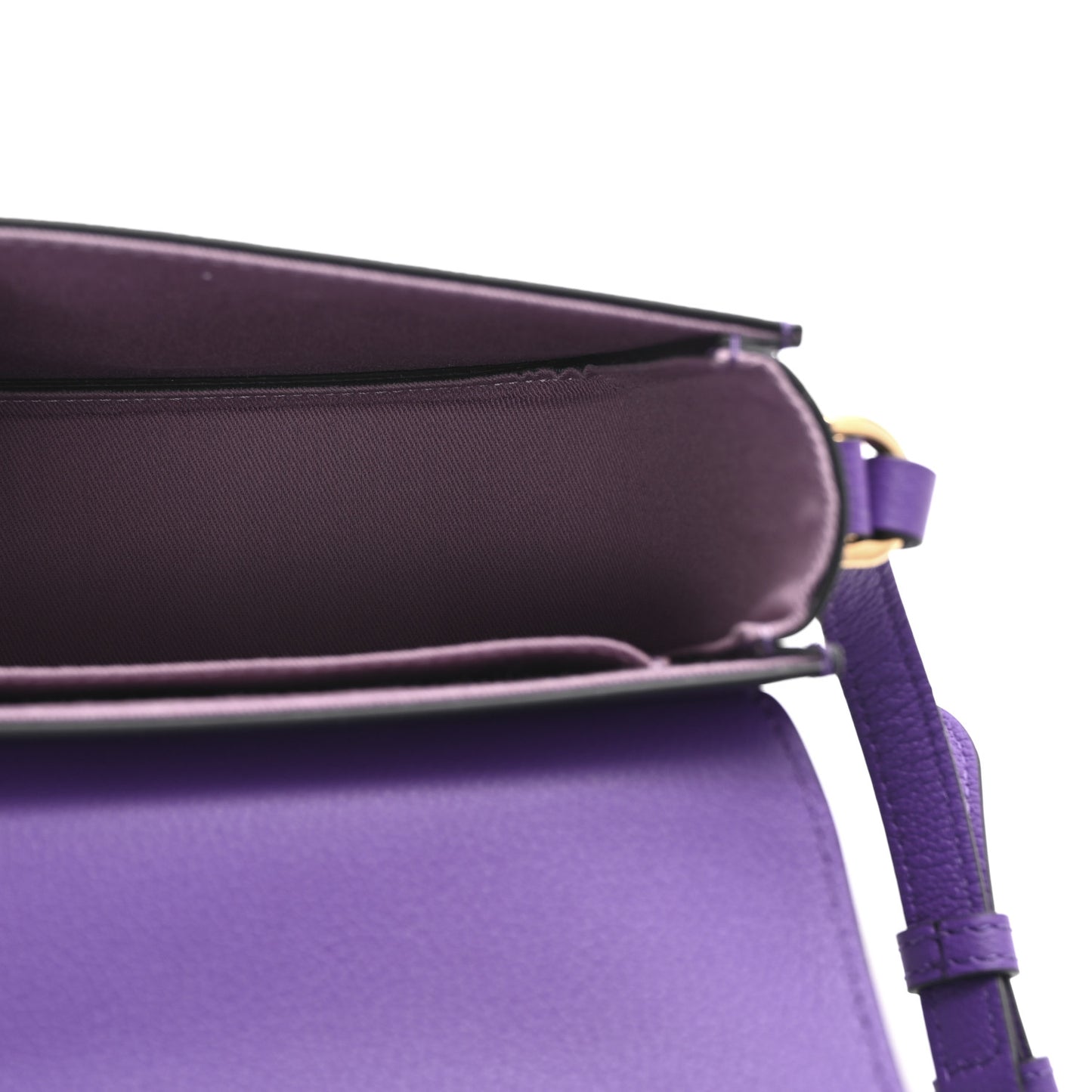 Grained Calfskin La Medusa Flap Shoulder Bag Dark Orchid