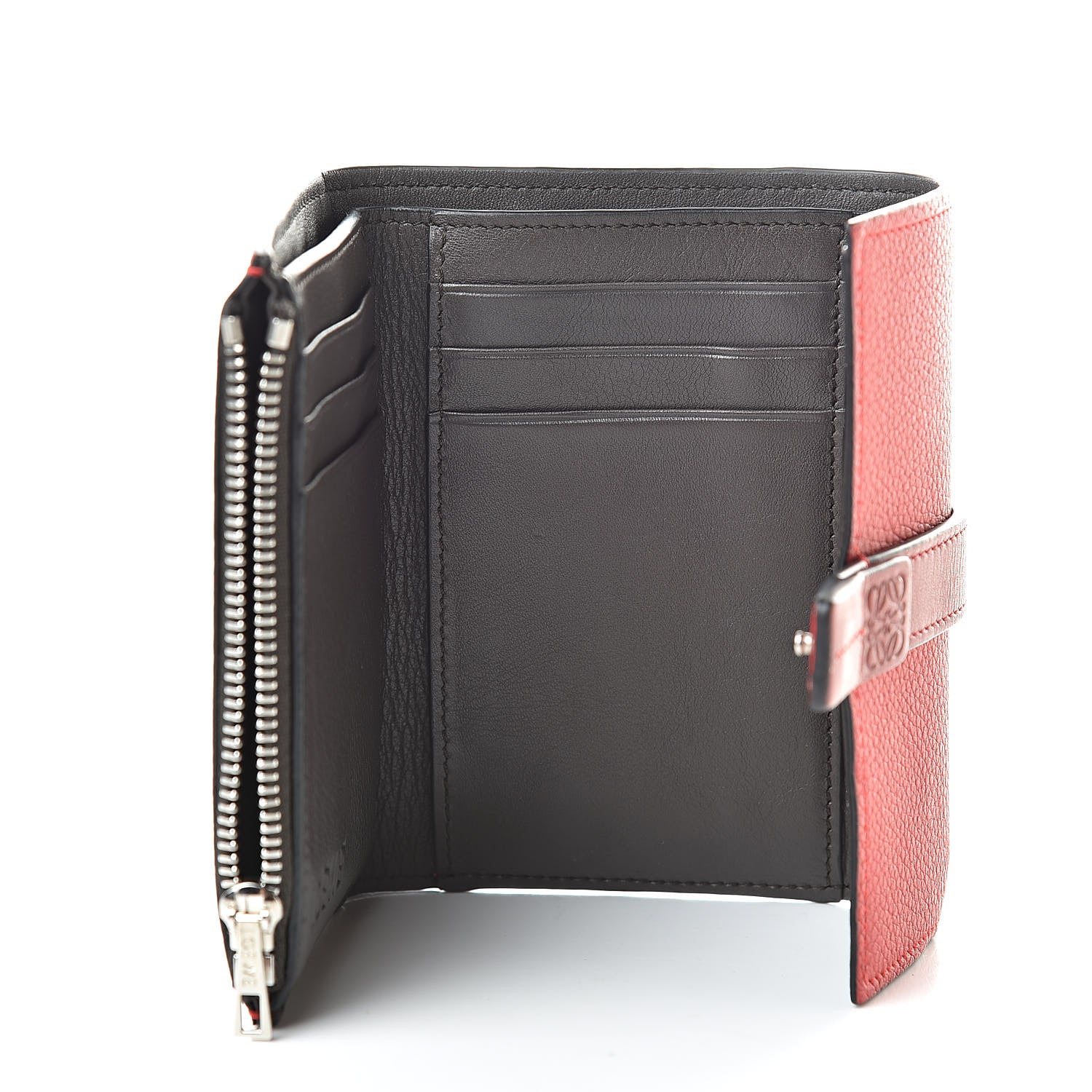 Loewe Grained Calfskin Compact Zip Wallet Burnt Red 5 of 9