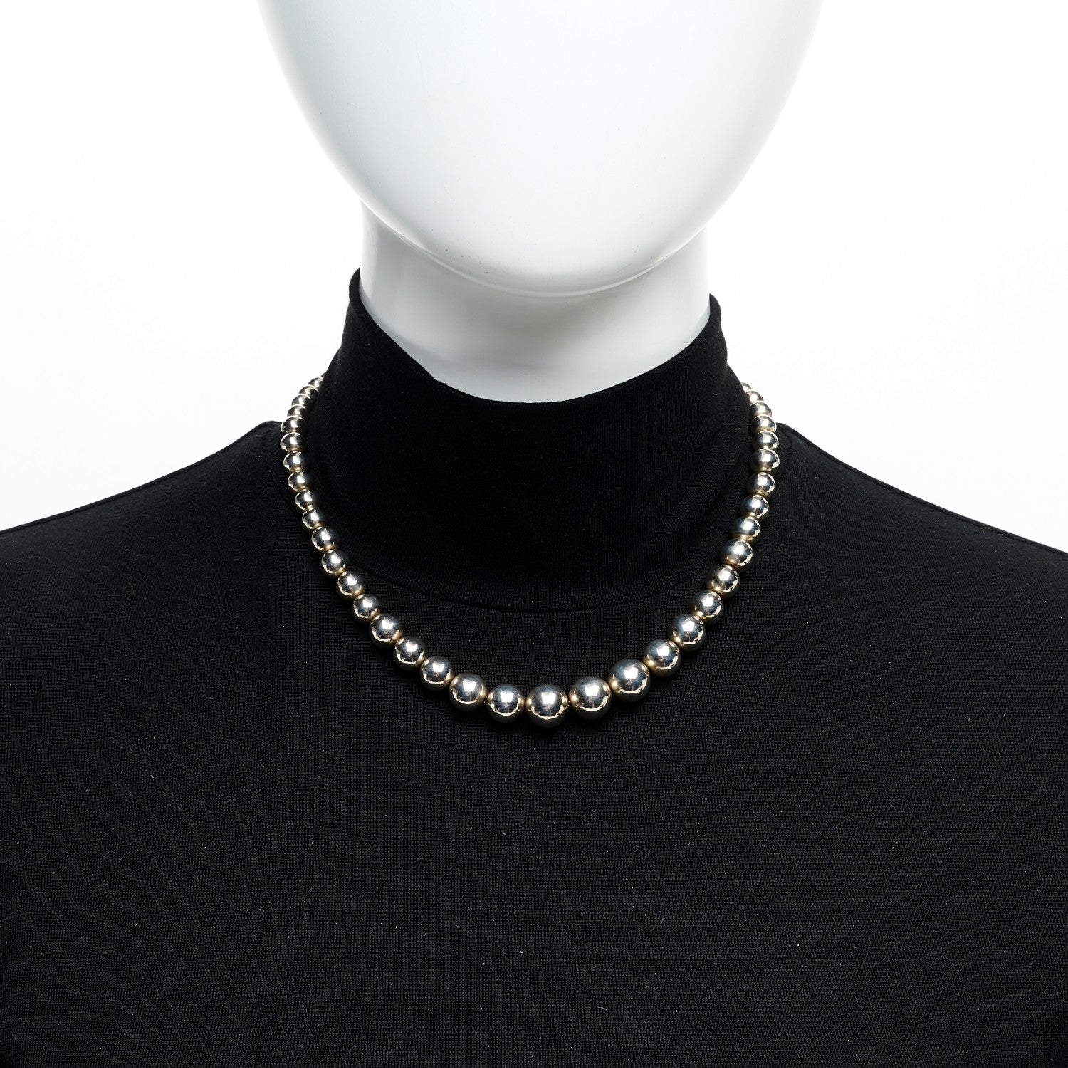 Tiffany Sterling Silver HardWear Graduated Ball Necklace 2 of 5
