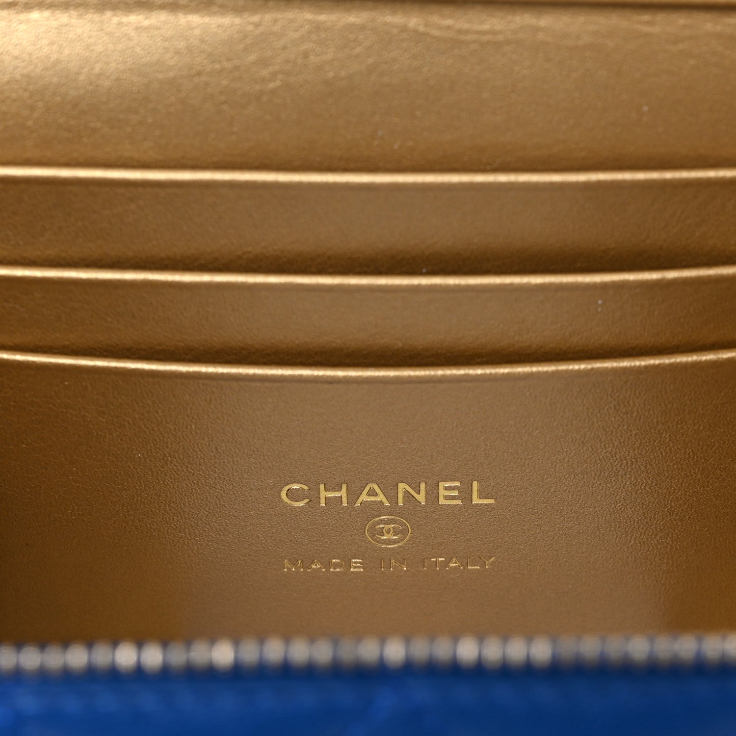 Chanel Lambskin Quilted Pearl Crush Small Vanity Case With Chain Blue 5 of 9