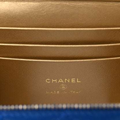Chanel Lambskin Quilted Pearl Crush Small Vanity Case With Chain Blue 5 of 9