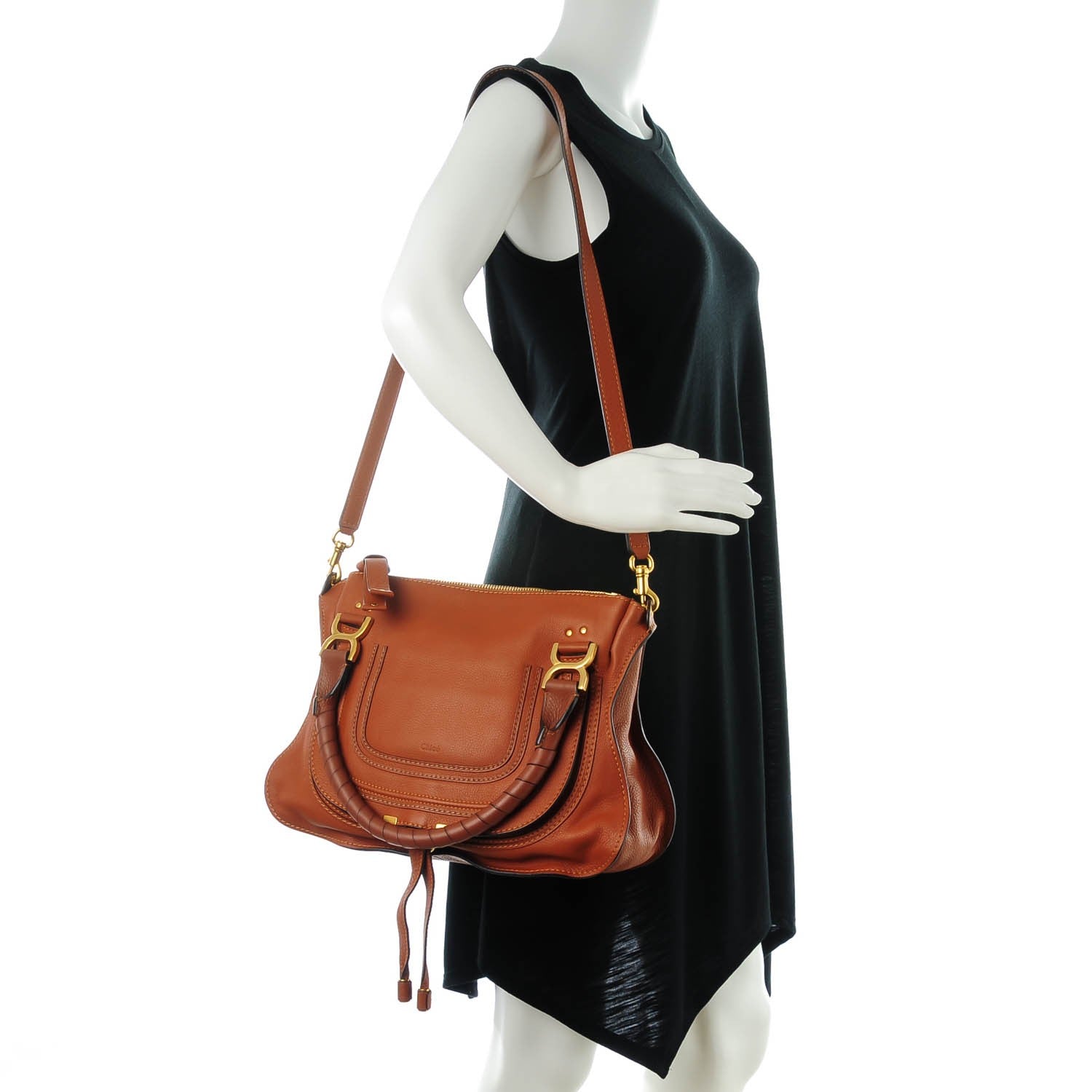 Chloe Calfskin Medium Marcie Satchel Tan 2 of 8