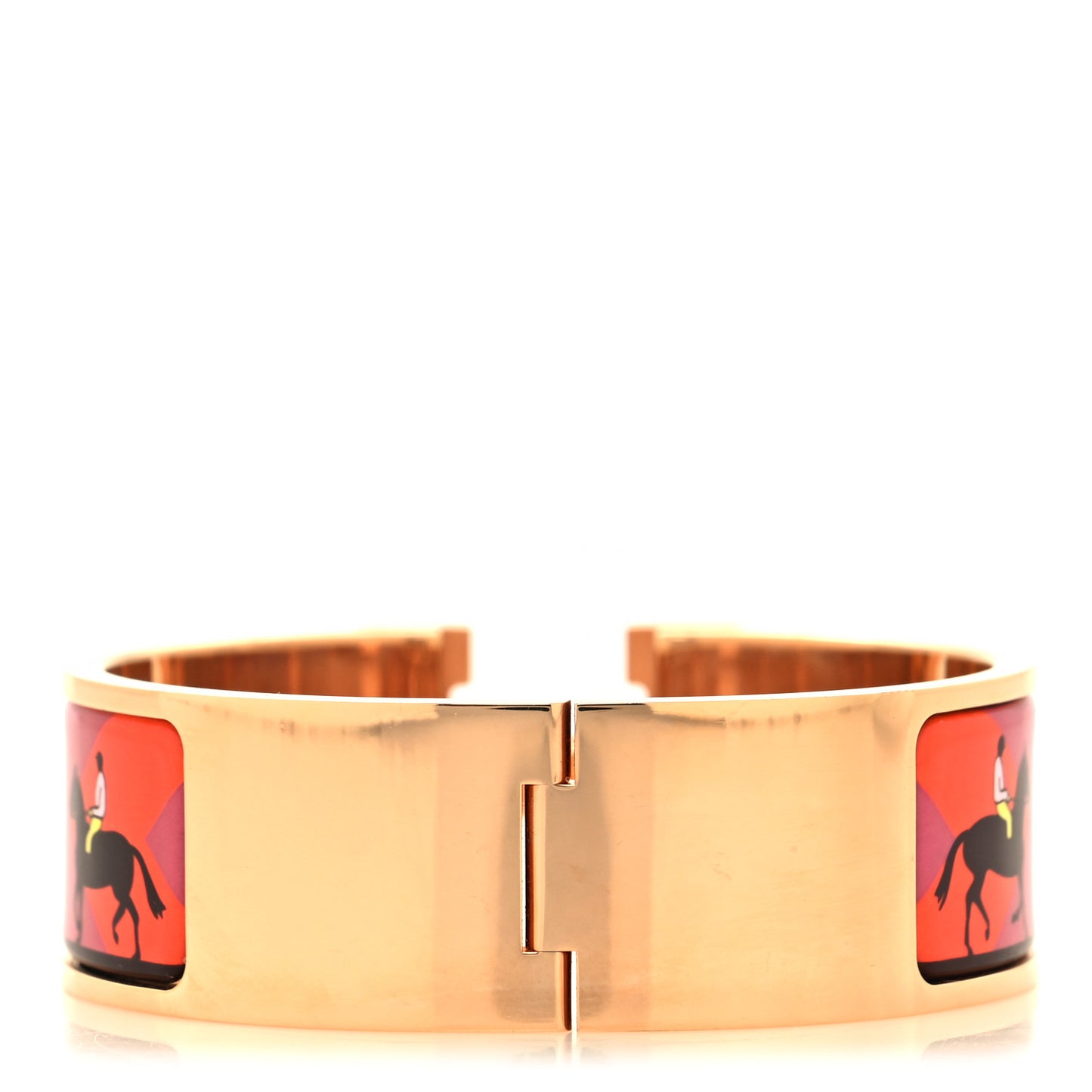 Enamel Les Allures Wide Clic H Bracelet PM Scarlet