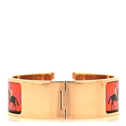 Hermes Enamel Les Allures Wide Clic H Bracelet PM Scarlet 3 of 5