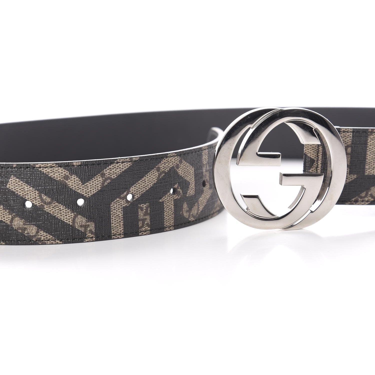 Gucci GG Supreme Monogram Caleido Interlocking G Belt 90 36 Dark Brown 4 of 4