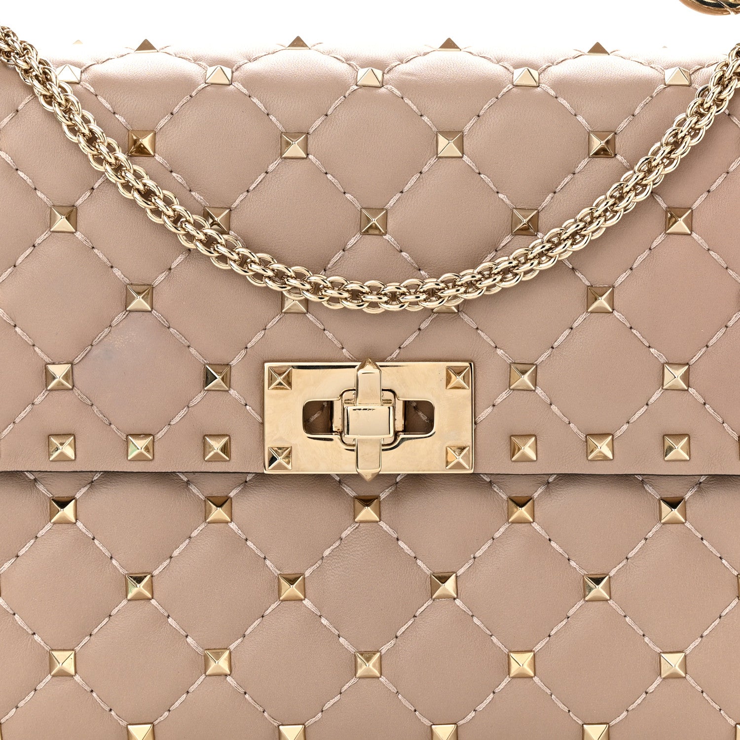 Valentino Garavani Lambskin Medium Rockstud Spike Shoulder Bag Poudre 7 of 9