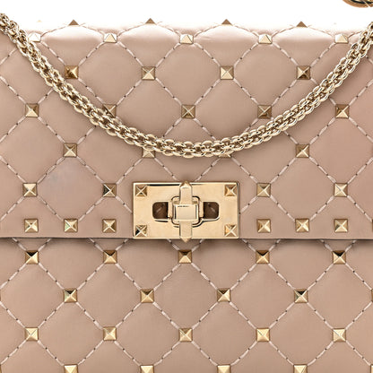 Valentino Garavani Lambskin Medium Rockstud Spike Shoulder Bag Poudre 7 of 9