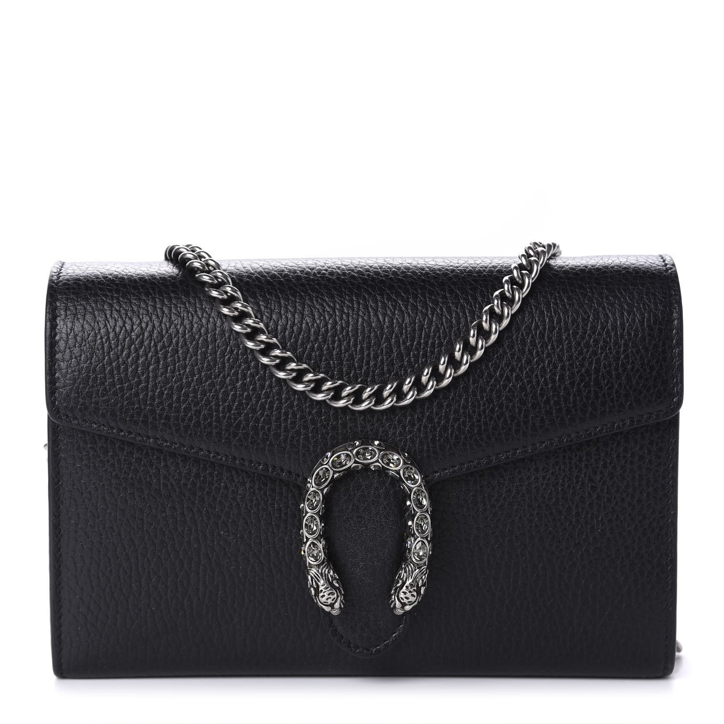 Calfskin Mini Dionysus Chain Wallet Black