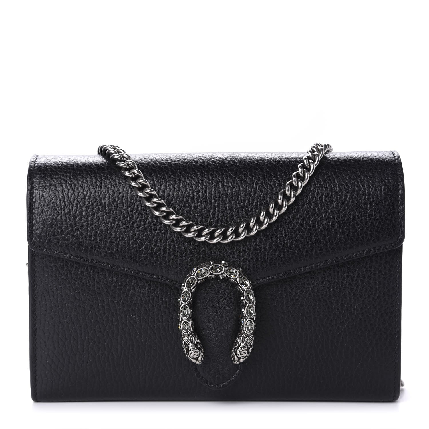 Gucci Calfskin Mini Dionysus Chain Wallet Black 1 of 11
