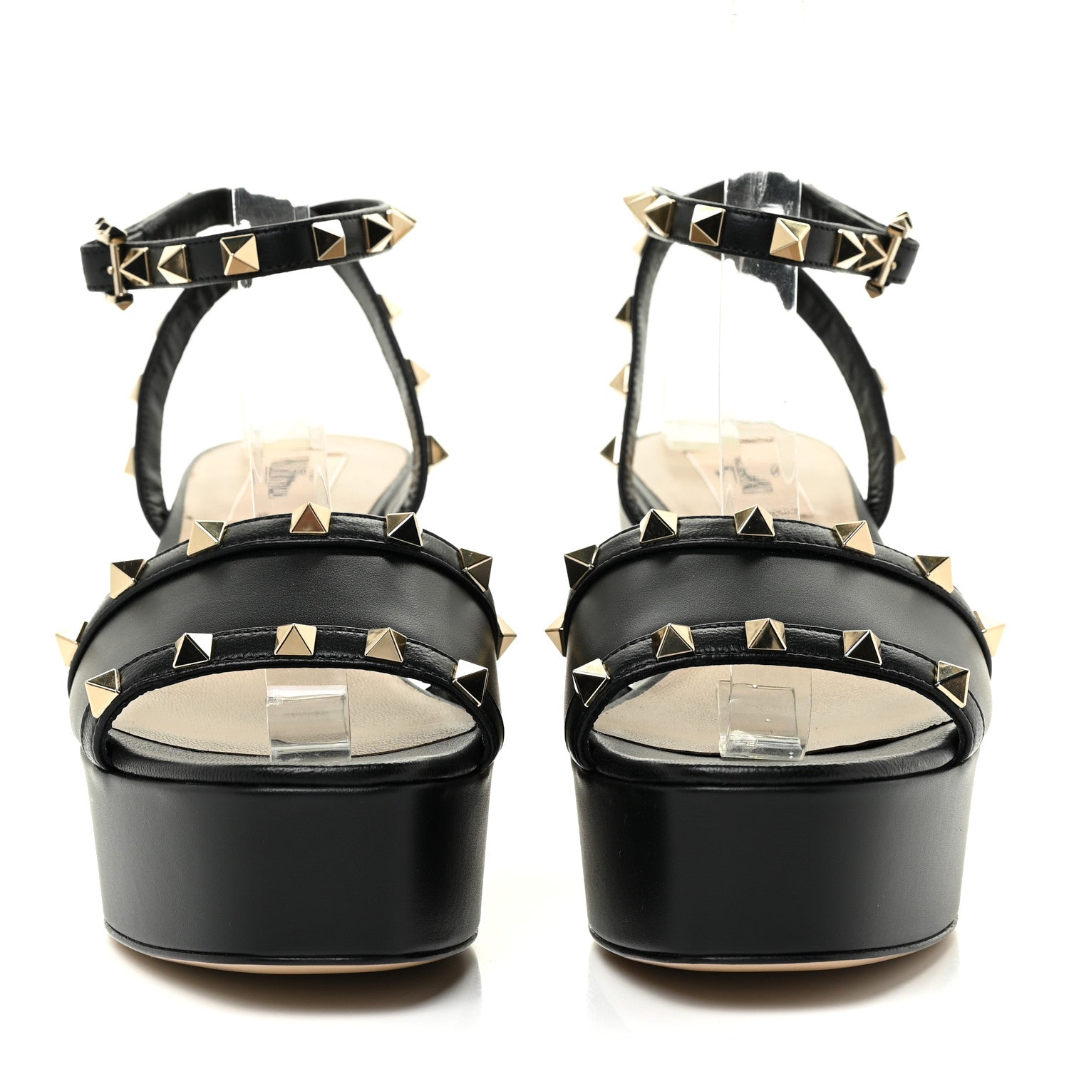 Valentino Garavani Calfskin Rockstud 35/75mm Platform Sandals 37 Black 2 of 12