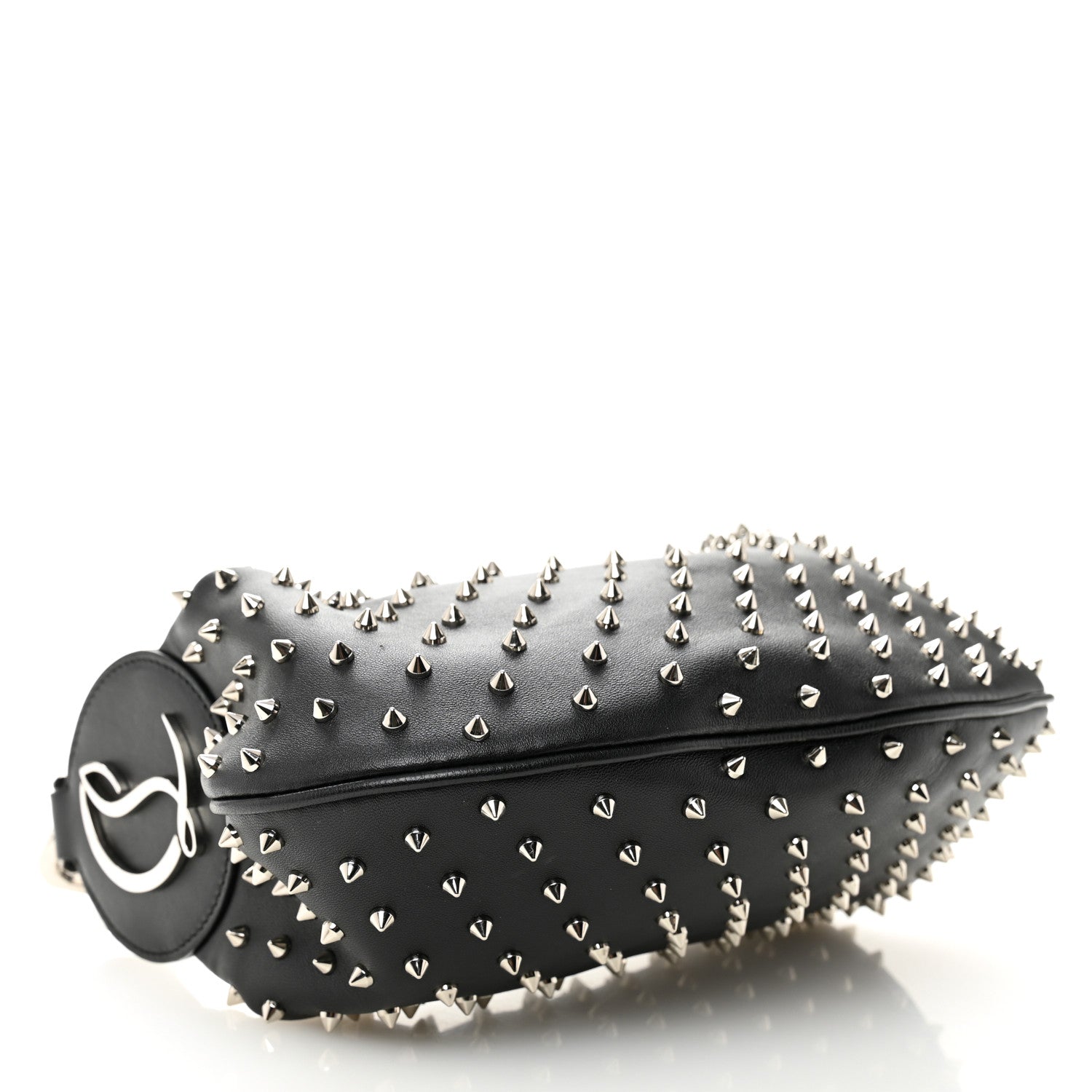 Christian Louboutin Calfskin Studded Le 54 Shoulder Bag Black 4 of 10