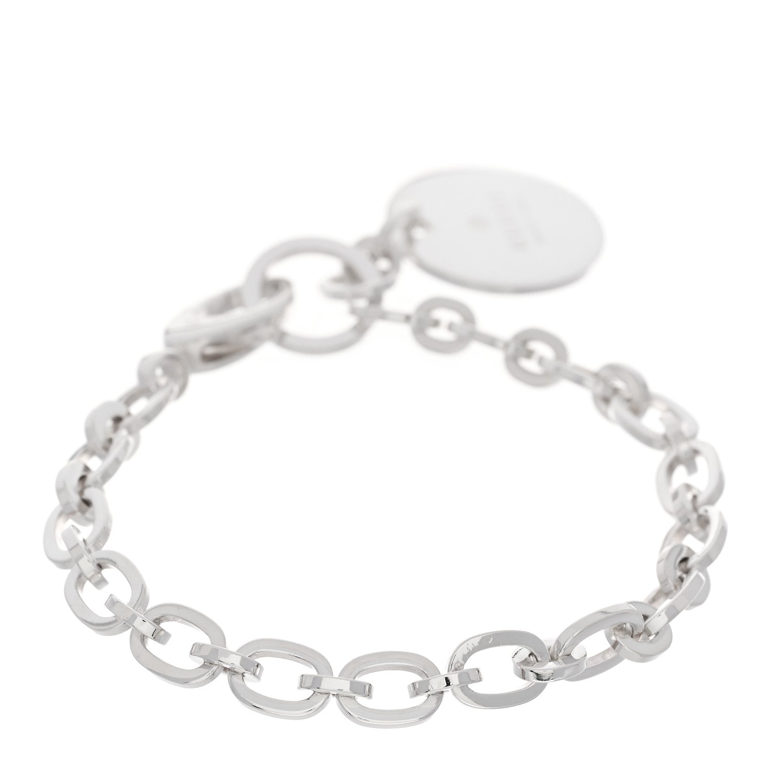 Gucci Sterling Silver Link Round Charm Bracelet 2 of 4