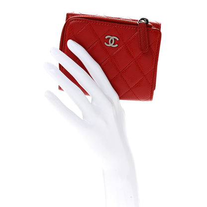 Chanel Caviar Quilted CC Zip Tri-Fold Wallet Red 2 of 11