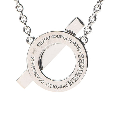 Hermes 18K White Gold Diamond Finesse Pendant Necklace 4 of 5