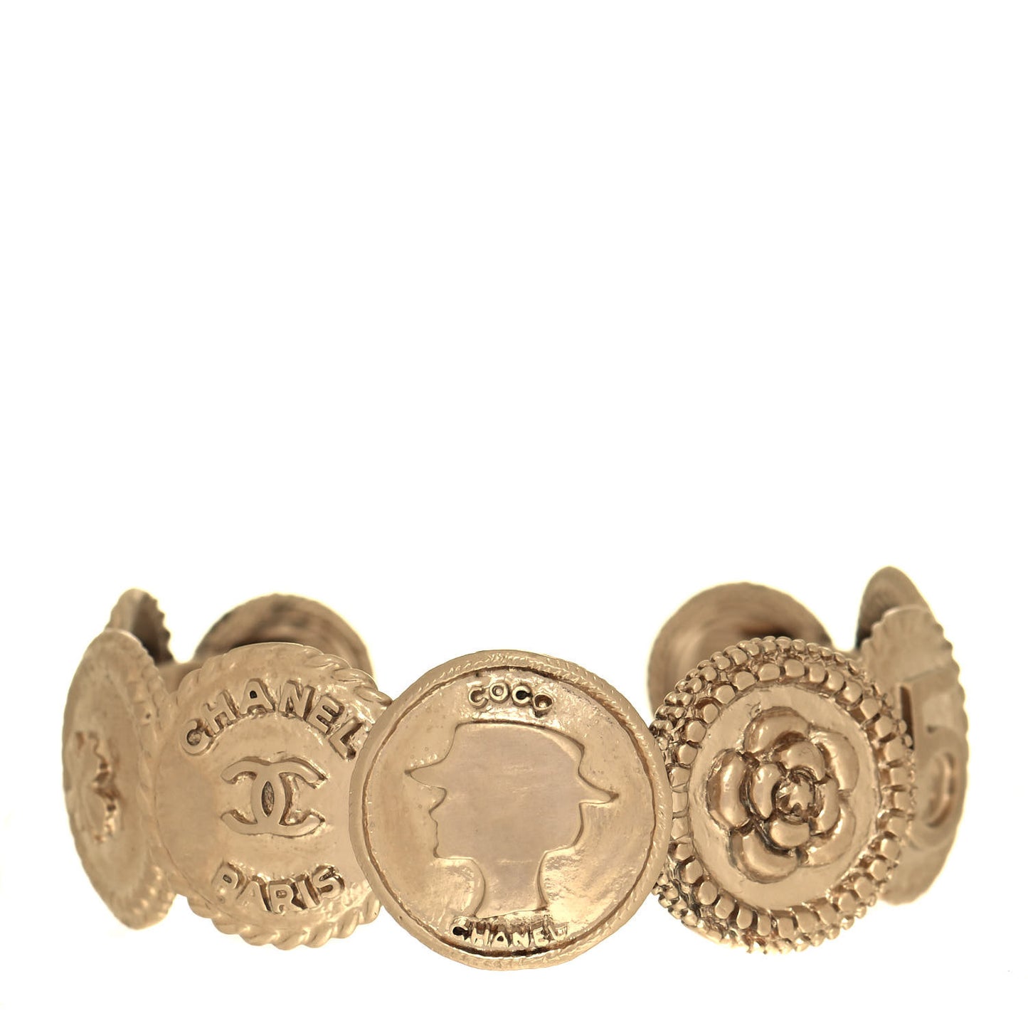 Medallion Precious Symbols Cuff Gold