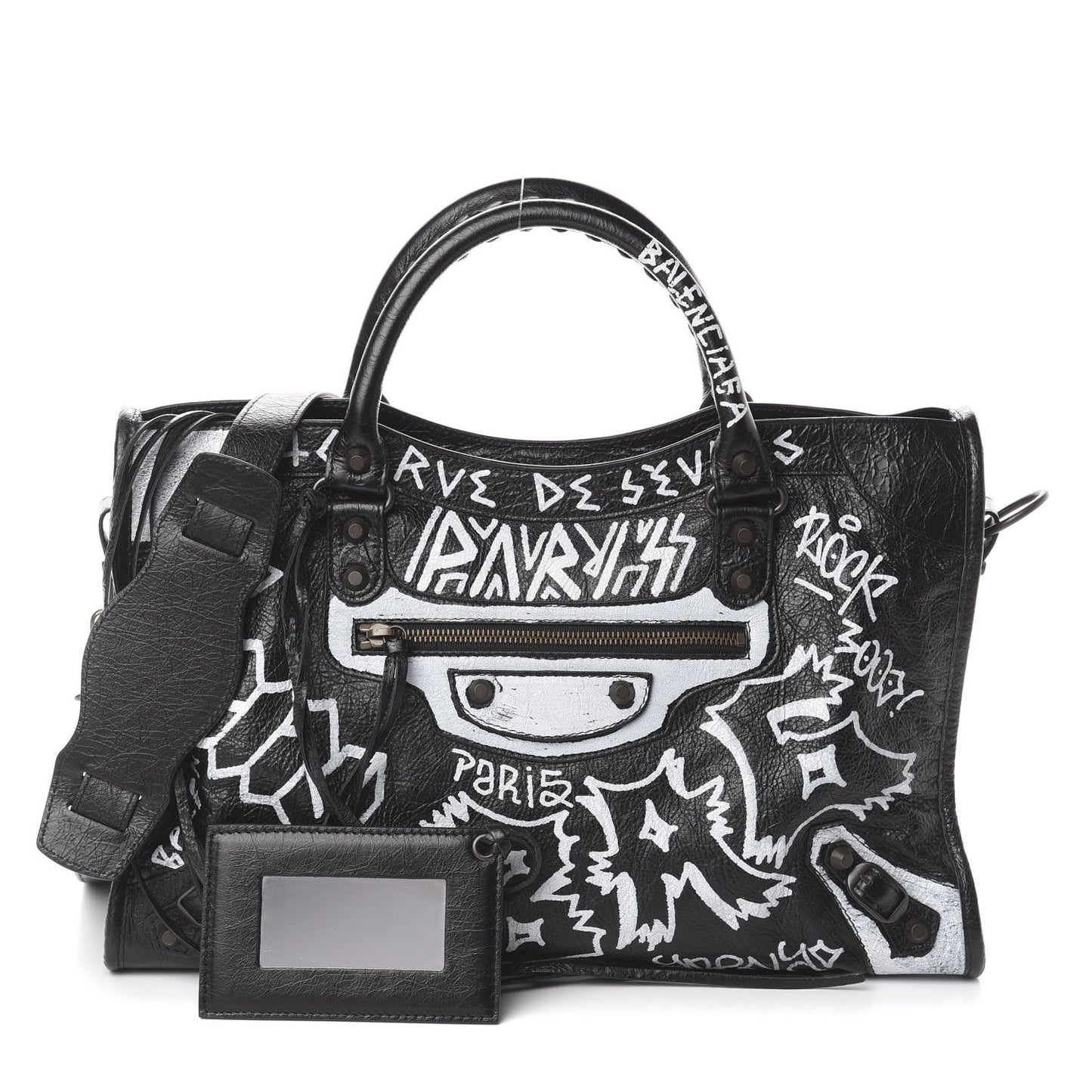 Agneau Arena Graffiti All Over Classic Hardware City Black White