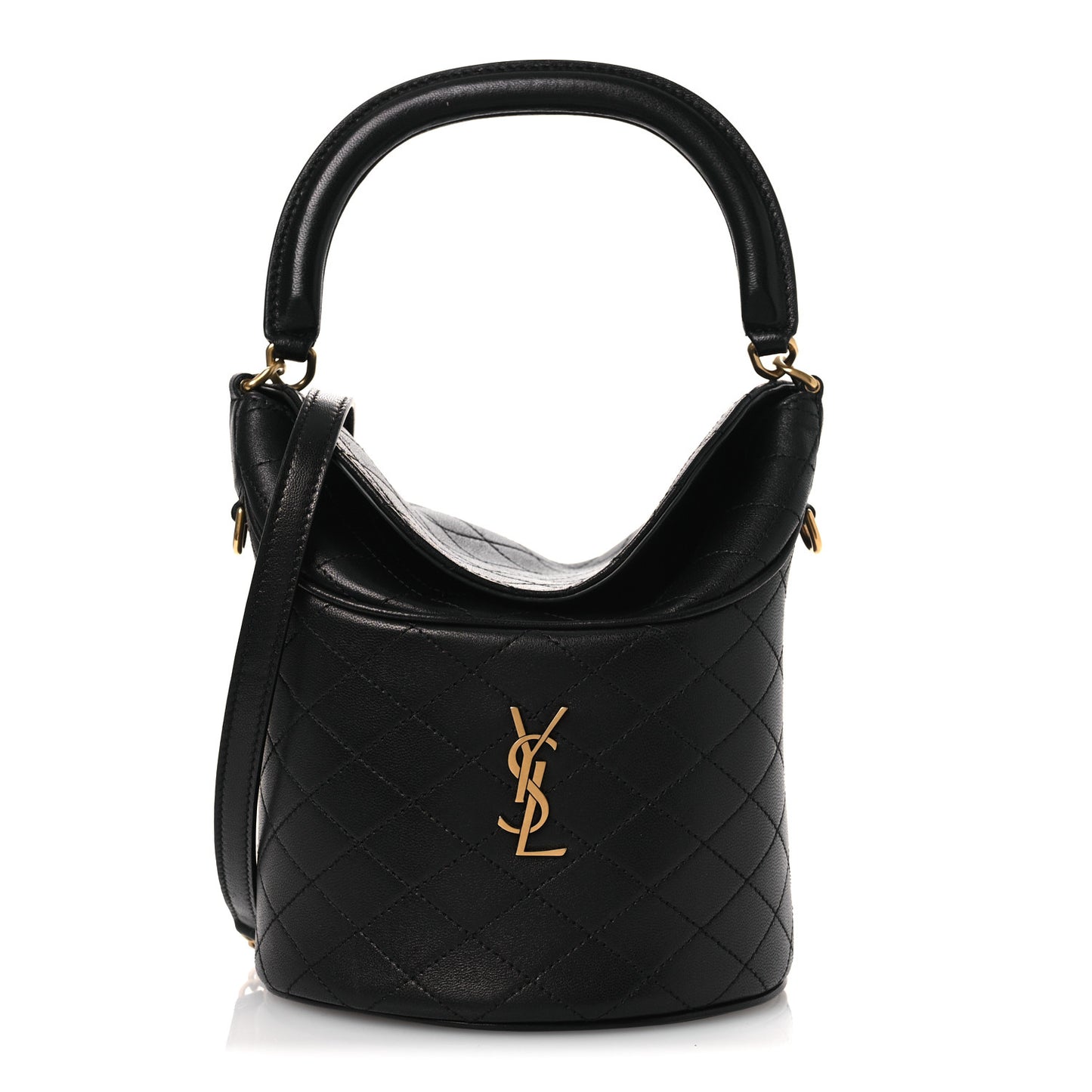 Lambskin Gabby Mini Bucket Bag Black