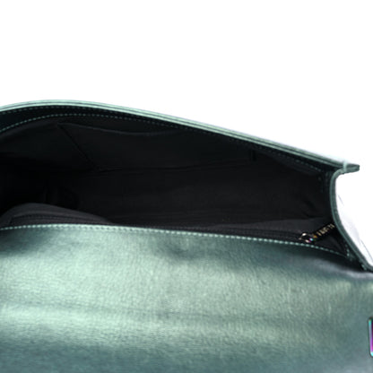 Chanel Iridescent Goatskin Quilted New Medium Boy Flap Green 5 of 9