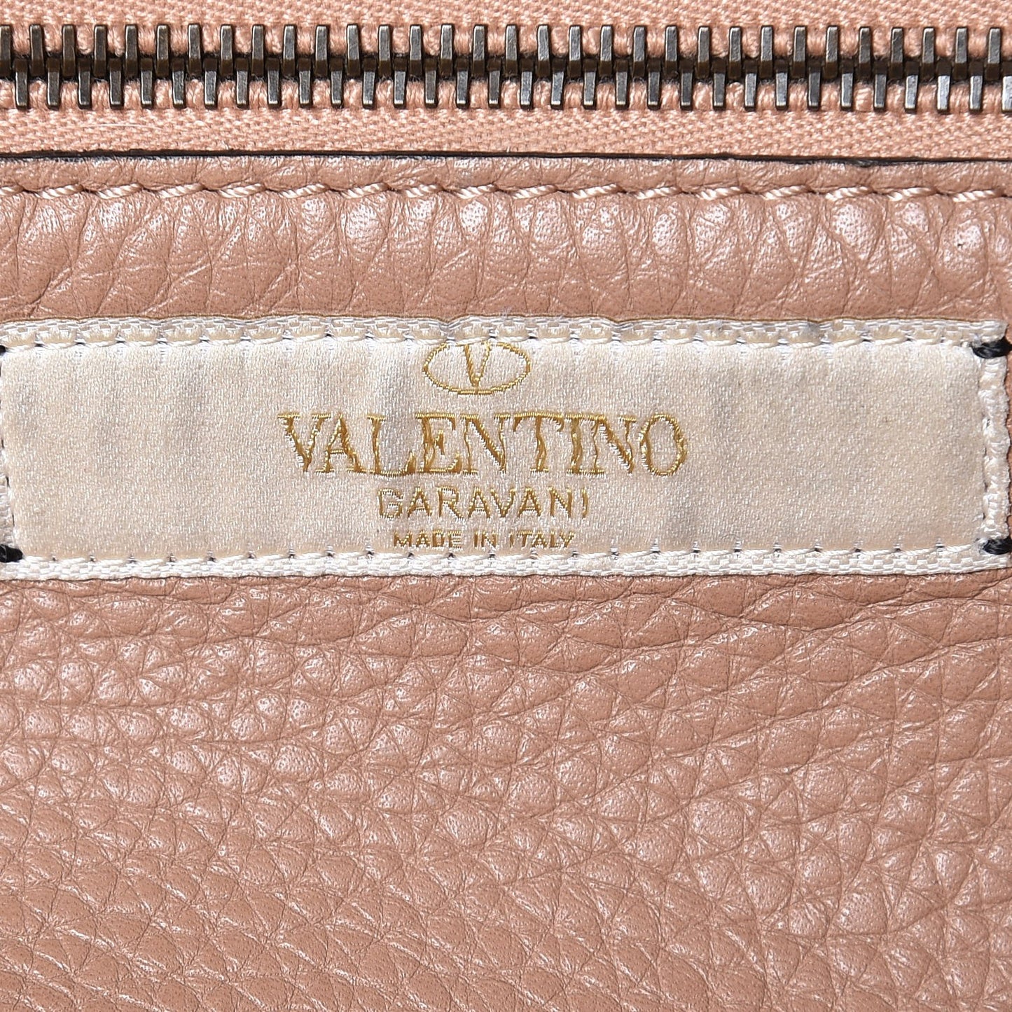 Grained Calfskin Small Rockstud Rolling Tote Soft Noisette